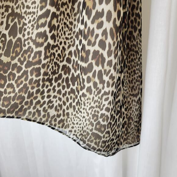 Lola & Sophie Leopard Print Poly Silk Sleeveless Tunic, M, NWT - Picture 4 of 13